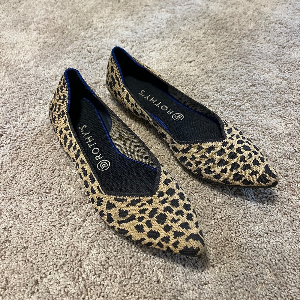 Rothy’s the point leopard print flat